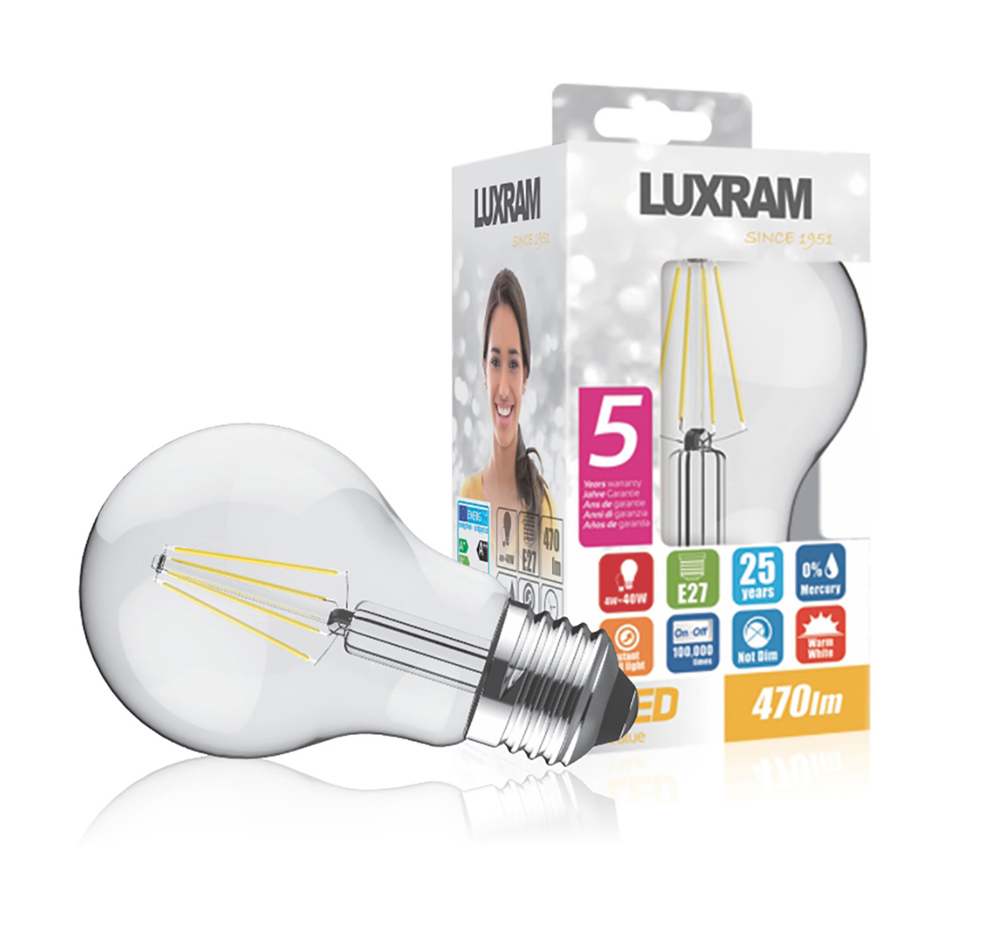 Value Classic Luxram Value Classic Led Ball E Dimmable W